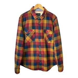 Valor Collective Flannel Shirt Jacket Button Up Plaid Lined Men‎ Size Large